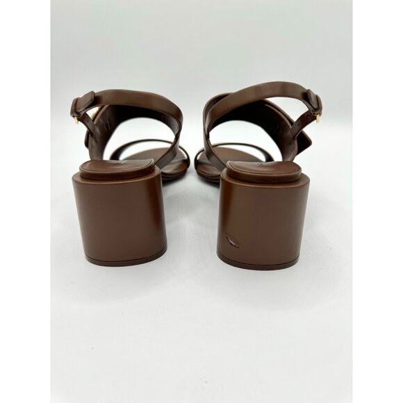 Burberry brown monogram-motif TB leather sandals - Picture 7 of 11